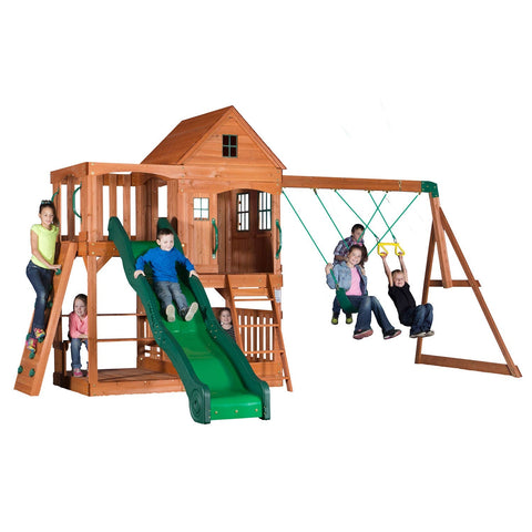 Lifespan Kids Play Centres Backyard Discovery Hillcrest Cedar Play Centre - Lifespan Kids 9347166044259 BDPC-HILLC-SET Buy online: Backyard Discovery Hillcrest Play Centre - Lifespan Kids Happy Active Kids Australia