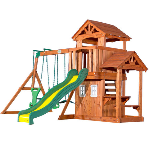 Lifespan Kids Play Centres Backyard Discovery Tanglewood Play Centre - Lifespan Kids 09347166044266 BYDTANGLEWOOD-SET Buy online: Backyard Discovery Tanglewood Wooden Cedar Play Centre  Happy Active Kids Australia