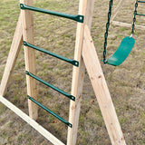 Lifespan Kids Play Centres Daintree Monkey Bars & Double Swing Set with Trapeze - Lifespan Kids (Contact us for shipping quote) 9347166070104 LKMB-DAIN-SET Daintree Monkey Bars & Double Swing Set with Trapeze - Lifespan Kids  Happy Active Kids Australia