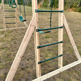 Lifespan Kids Play Centres Daintree Monkey Bars & Double Swing Set with Trapeze - Lifespan Kids (Contact us for shipping quote) 9347166070104 LKMB-DAIN-SET Daintree Monkey Bars & Double Swing Set with Trapeze - Lifespan Kids  Happy Active Kids Australia