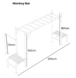 Lifespan Kids Play Centres Junior Jungle Tarzan Monkey Bars with Flying Fox - Lifespan Kids - OUT OF STOCK eta end Sept (PREORDER AVAILABLE NOW) LKJJ-TARZNST Happy Active Kids Australia