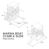 Lifespan Kids Play Centres Marina Boat Play Centre with slide and climbing frame - Lifespan Kids (contact us for shipping quote) OUT OF STOCK eta mid AUG (Preorder available now) LKPC-MARINA-GRN Buy online: Marina Boat Play Centre with slide - Lifespan Kids Happy Active Kids Australia