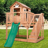 Lifespan Kids Play Houses Backyard Discovery Scenic Heights Cubby House with 1.8m slide - Lifespan Kids BYDSCENICHEIGHTS-SET-SLIDE Buy online: Backyard Discovery Scenic Heights Cubby House with slide  Happy Active Kids Australia