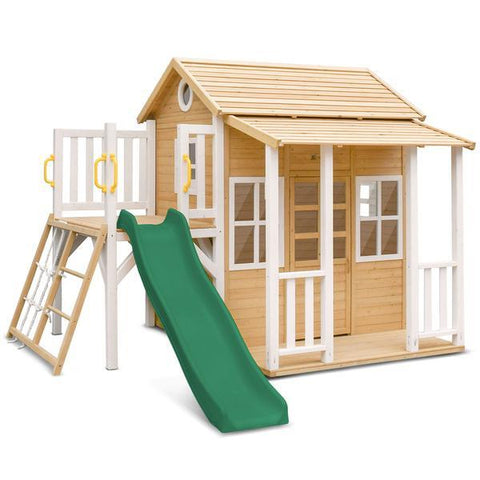 Lifespan Kids Play Houses Finley Cubby House with Green Slide - Lifespan Kids (contact us for shipping quote) LKCH-FINLEY-GRN Buy online: Finley Cubby House with Green Slide - Lifespan Kids Happy Active Kids Australia