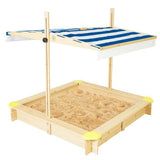 Lifespan Kids Sandpits Joey Wooden Sandpit with Blue Shade Canopy - Lifespan Kids SANDPITJOEY2 Buy online: Joey Wooden Sandpit with Blue Sun Shade Canopy  Happy Active Kids Australia