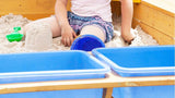 Lifespan Kids Sandpits Playfort 2 Wooden Sandpit with Blue Sun Canopy - Lifespan Kids 09347166048707 SANDPITPLAYFORT2 Buy online: Playfort 2 Wooden Sandpit with Blue Sun Canopy  Happy Active Kids Australia