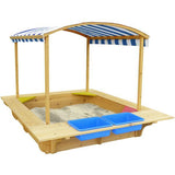 Lifespan Kids Sandpits Playfort 2 Wooden Sandpit with Blue Sun Canopy - Lifespan Kids 09347166048707 SANDPITPLAYFORT2 Buy online: Playfort 2 Wooden Sandpit with Blue Sun Canopy  Happy Active Kids Australia