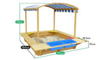 Lifespan Kids Sandpits Playfort 2 Wooden Sandpit with Blue Sun Canopy - Lifespan Kids 09347166048707 SANDPITPLAYFORT2 Buy online: Playfort 2 Wooden Sandpit with Blue Sun Canopy  Happy Active Kids Australia