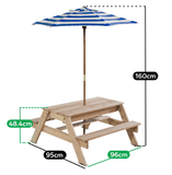 Lifespan Kids Sandpits Sunrise Sand & Water Picnic Table with Umbrella - Lifespan Kids 9347166060372 LKTB-SUNRISE-SET Buy online: Sunrise Sand & Water Picnic Table with Umbrella  Happy Active Kids Australia