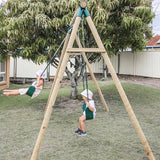 Lifespan Kids Swing Amber 3 Double Belt Wooden Swing Set - Lifespan Kids PEAMBER3-SET Buy online: Amber 3 Double Belt Wooden Swing Set - Lifespan Kids Happy Active Kids Australia