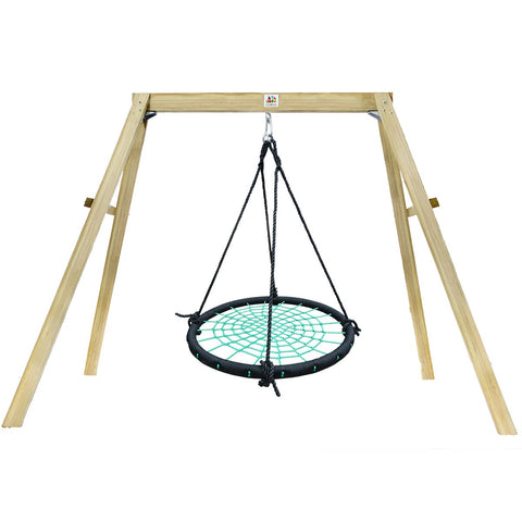 Lifespan Kids Swing Oakley Wooden Swing Set with 1.2m Spidey Web Nest Swing - Lifespan Kids 09347166040930 PEOAKLEYSET120 Oakley Wooden Swing Set with 1.2m Spidey Web Nest Swing -Lifespan Kids Happy Active Kids Australia