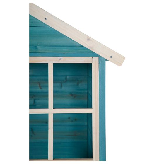 Buy online: Plum® Garden Hut Wooden Cubby Playhouse Teal – Happy