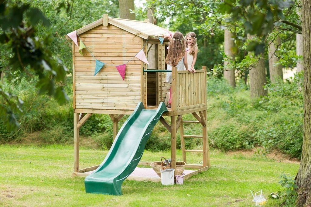 Buy online Plum Wooden Adventure Kids Cubby Playhouse with slide Happy Active Kids